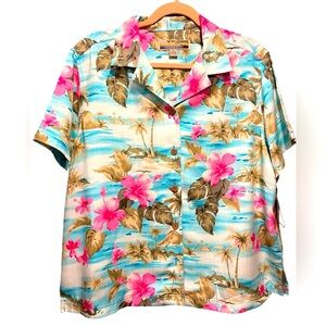 HAWAIIAN PRINT BUTTON DOWN SHIRT SIZE XL